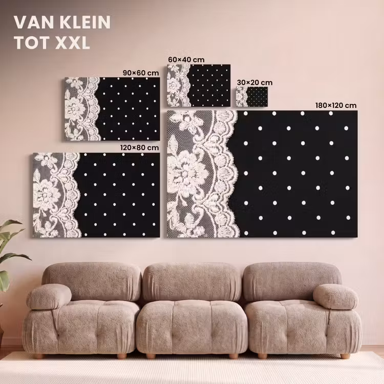Canvas schilderij - Wit kant - Patroon — 8