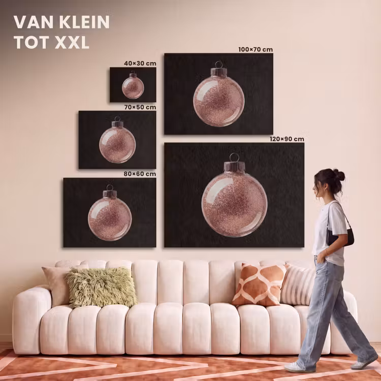 Akoestisch schilderij - Kerstbal - Roségoud - Kerst — 7