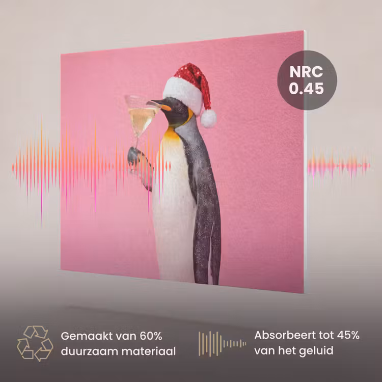 Akoestisch schilderij - Pinguïn - Kerst - Feest — 3