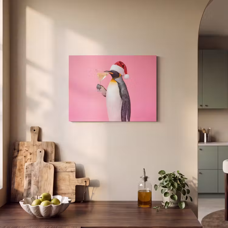 Akoestisch schilderij - Pinguïn - Kerst - Feest — 4