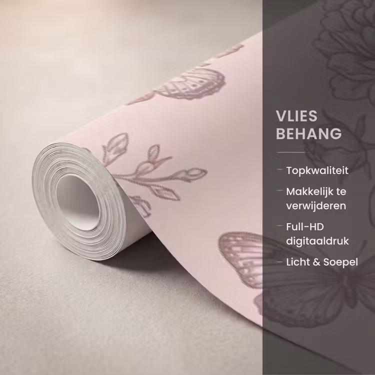 Behang - Vlinder - Bloemen - Patroon — 3