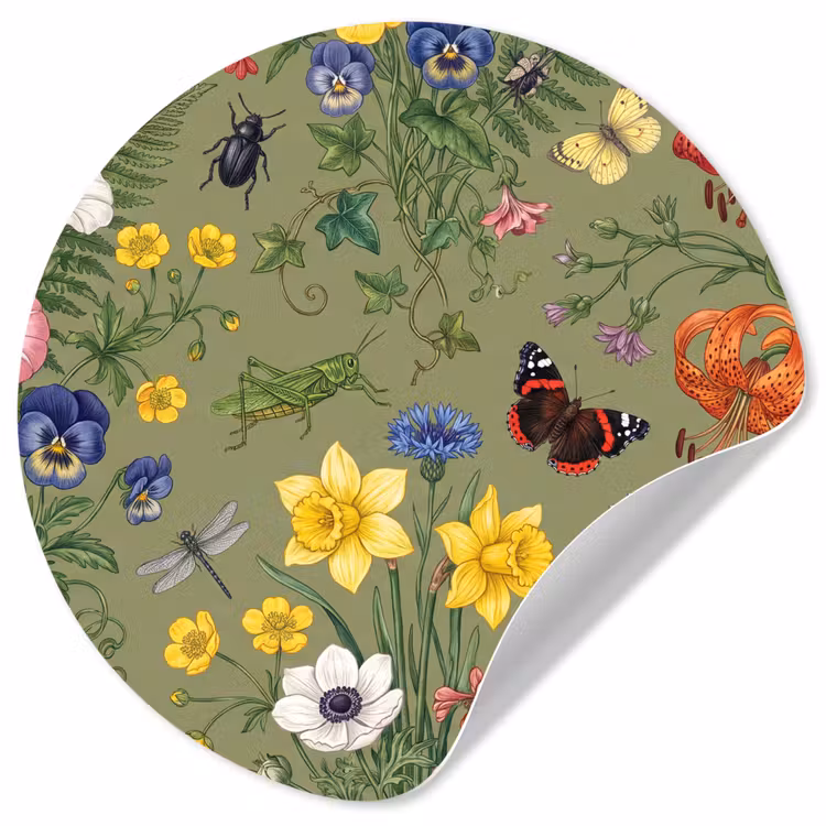 Behangcirkel - Bloemen - Insecten - Natuur — 1