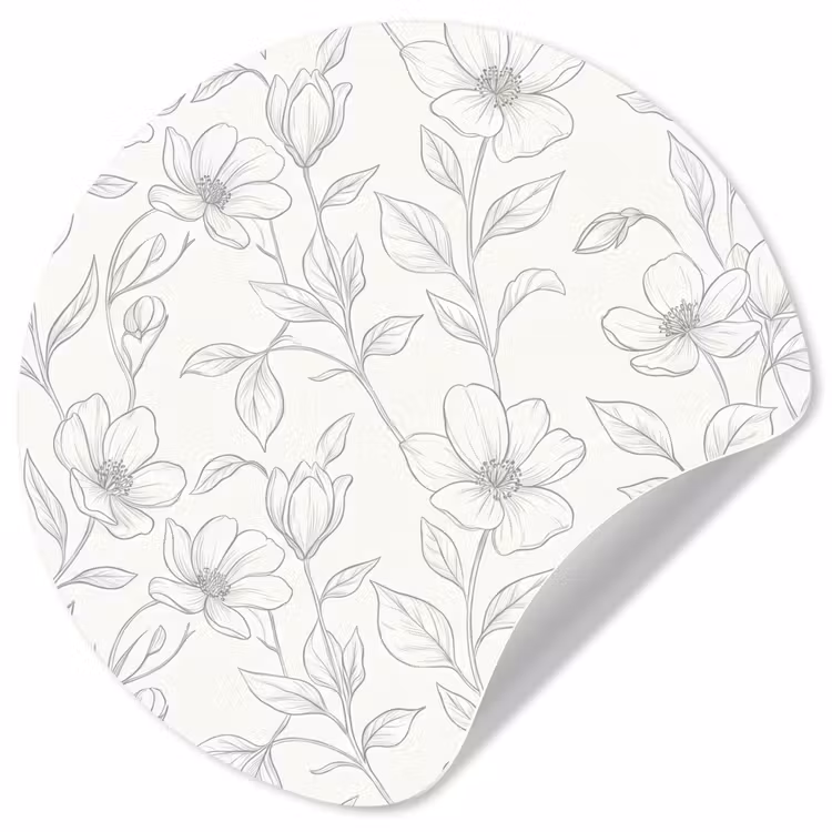Behangcirkel - Bloemen - Lijnen - Patroon — 1