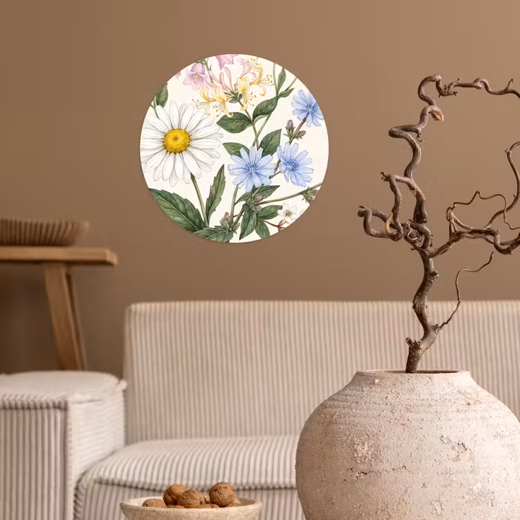 Behangcirkel - Botanisch - Illustratie - Kleurrijk — 2