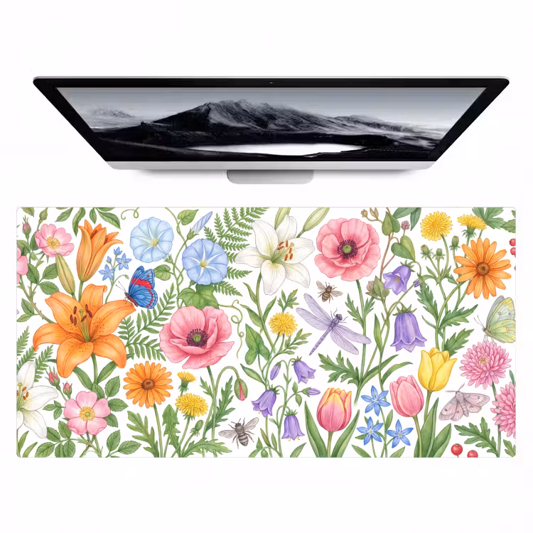 Bureau onderlegger - Bloemen - Natuur - Kleurrijk — 1