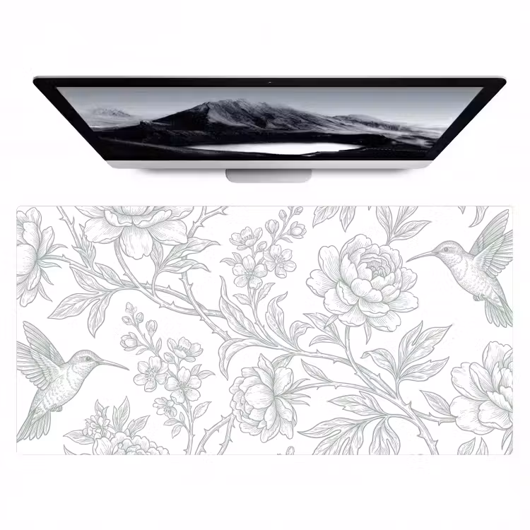 Bureau onderlegger - Vogel - Bloemen - Natuur — 1