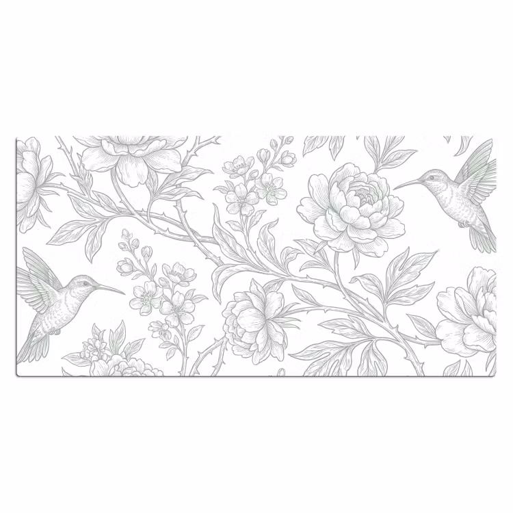 Bureau onderlegger - Vogel - Bloemen - Natuur — 2