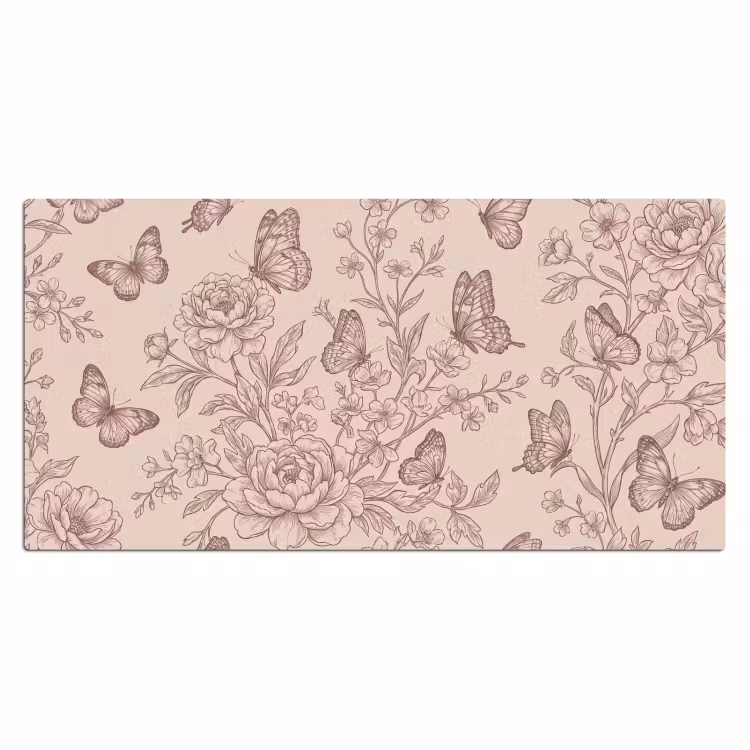 Bureau onderlegger - Vlinder - Bloemen - Patroon — 2