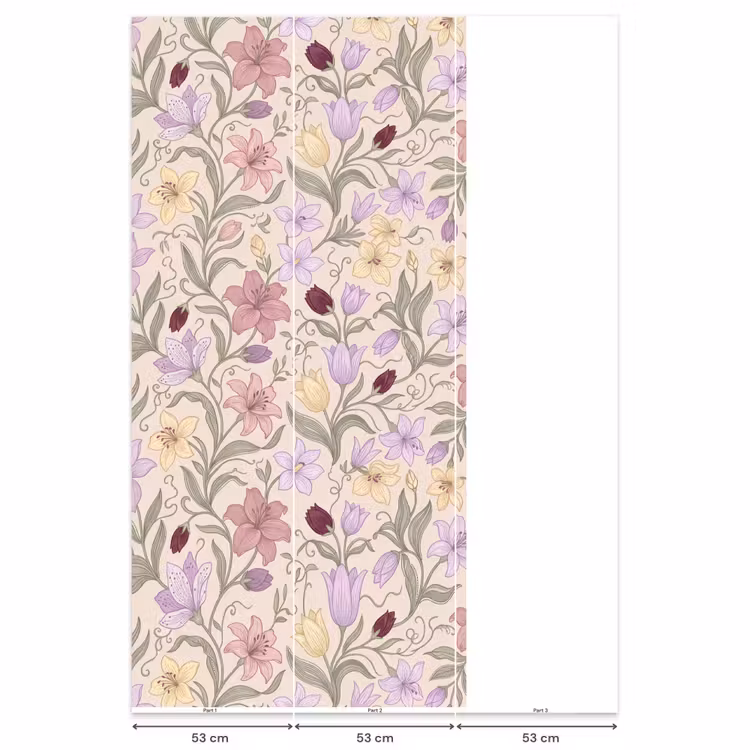 Behang - Bloemen - Illustratie - Botanisch β 6