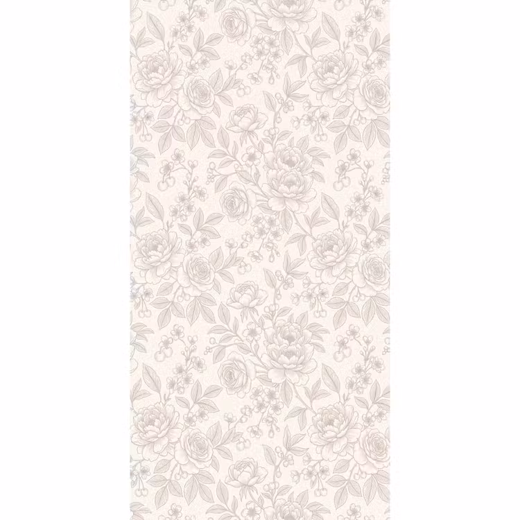 Behang - Bloemen - Lijntekening - Beige β 2