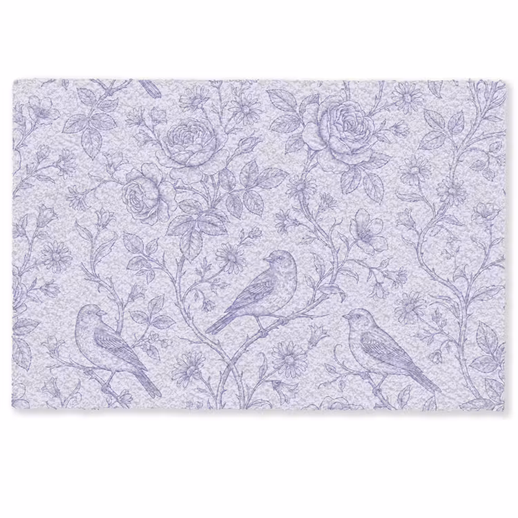 Deurmat - Bloemen - Vogel - Tekening — 1