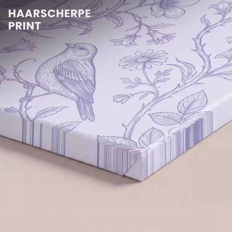 Canvas schilderij - Bloemen - Vogel - Tekening — 5