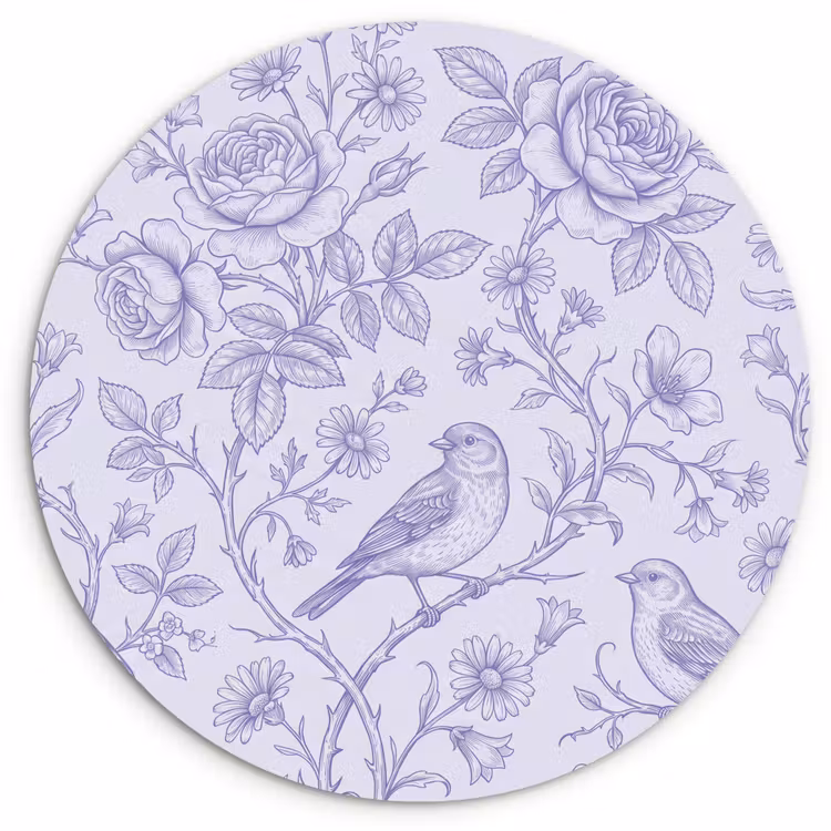 Muurcirkel - Bloemen - Vogel - Tekening — 1
