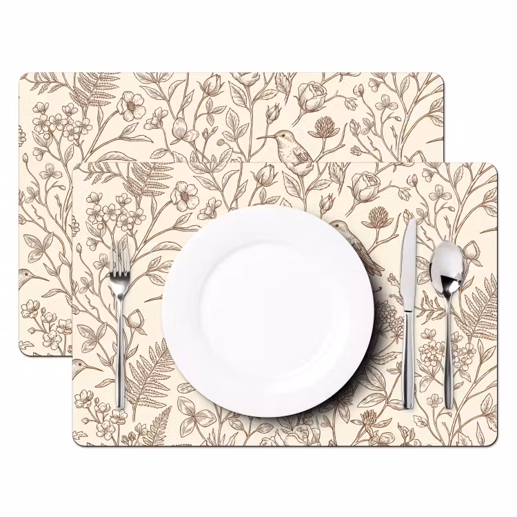 Placemat - 6 stuks - Natuur - Vogels - Tekening — 2