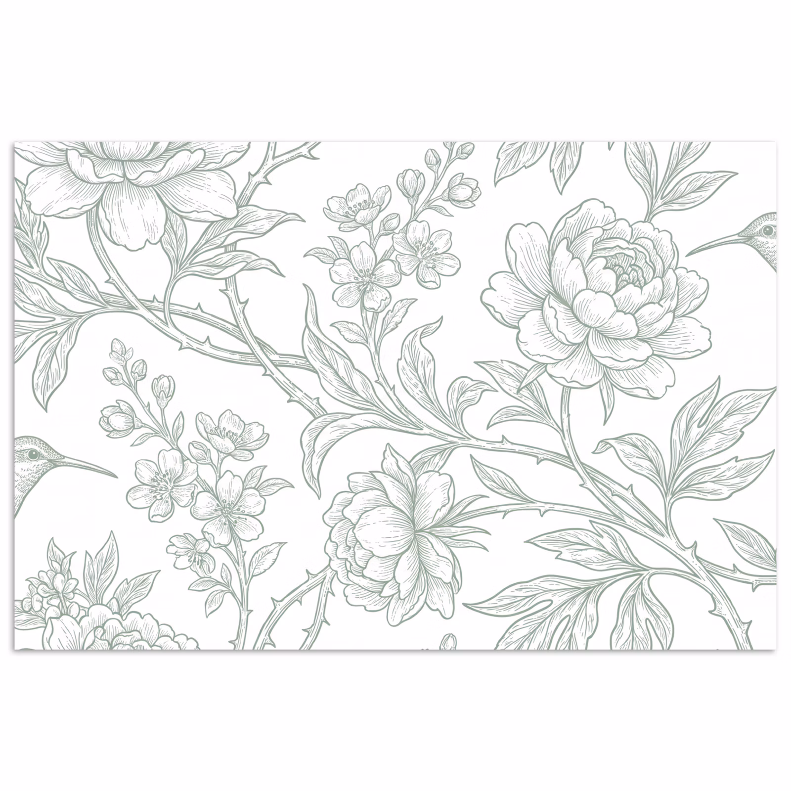 Poster - Vogel - Bloemen - Natuur — 1