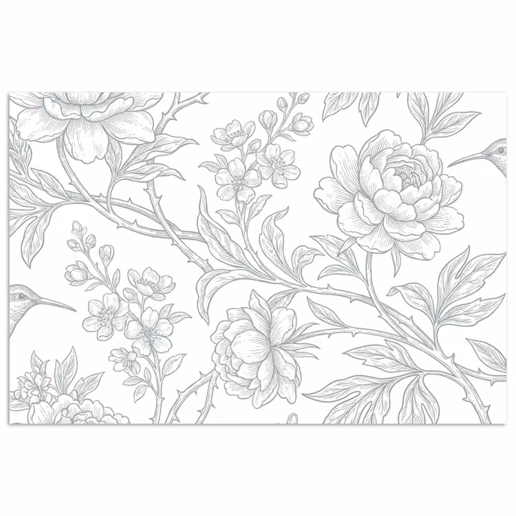 Poster - Vogel - Bloemen - Natuur — 1