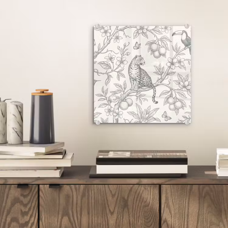 Glas schilderij - Vogel - Natuur - Illustratie — 2