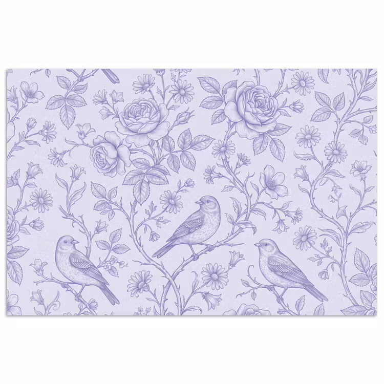 Poster - Bloemen - Vogel - Tekening — 1