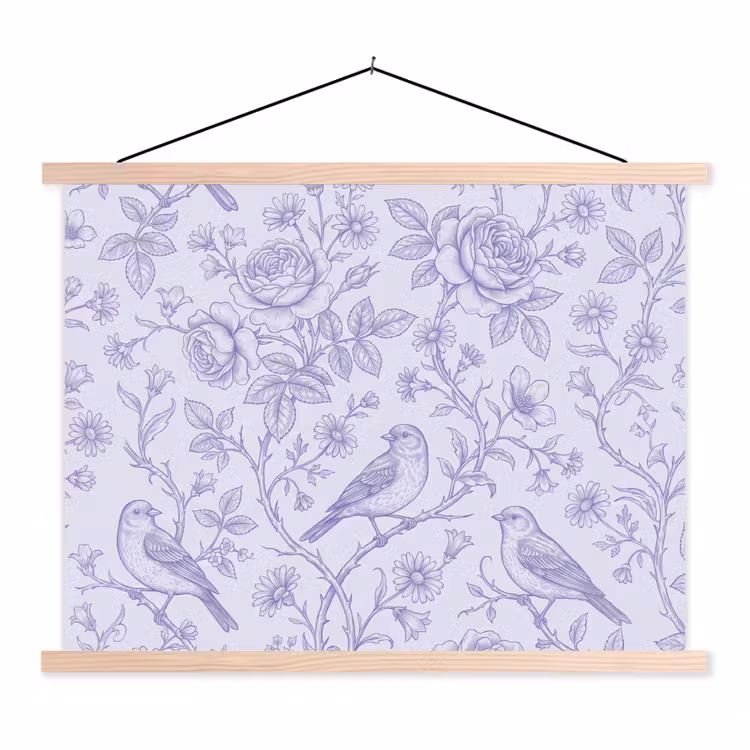 Schoolplaat - Bloemen - Vogel - Tekening — 1