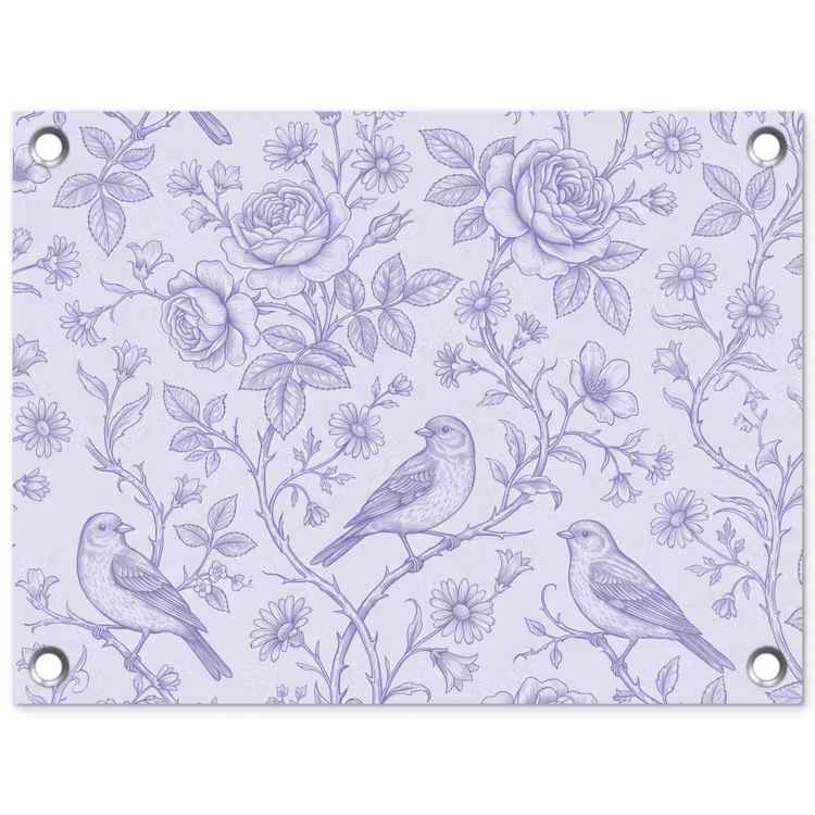 Tuinposter - Bloemen - Vogel - Tekening — 1