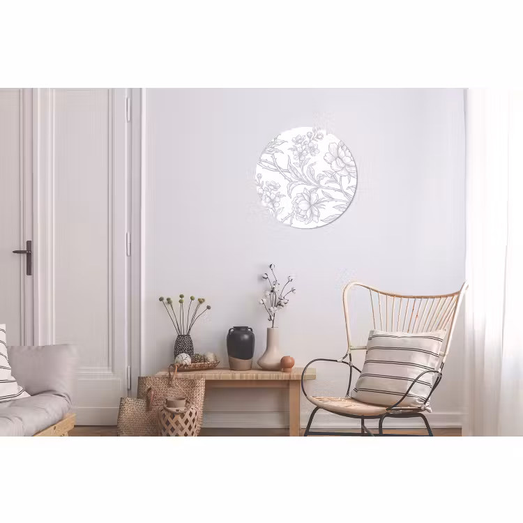 Wandcirkel - Aluminium - Vogel - Bloemen - Natuur — 2