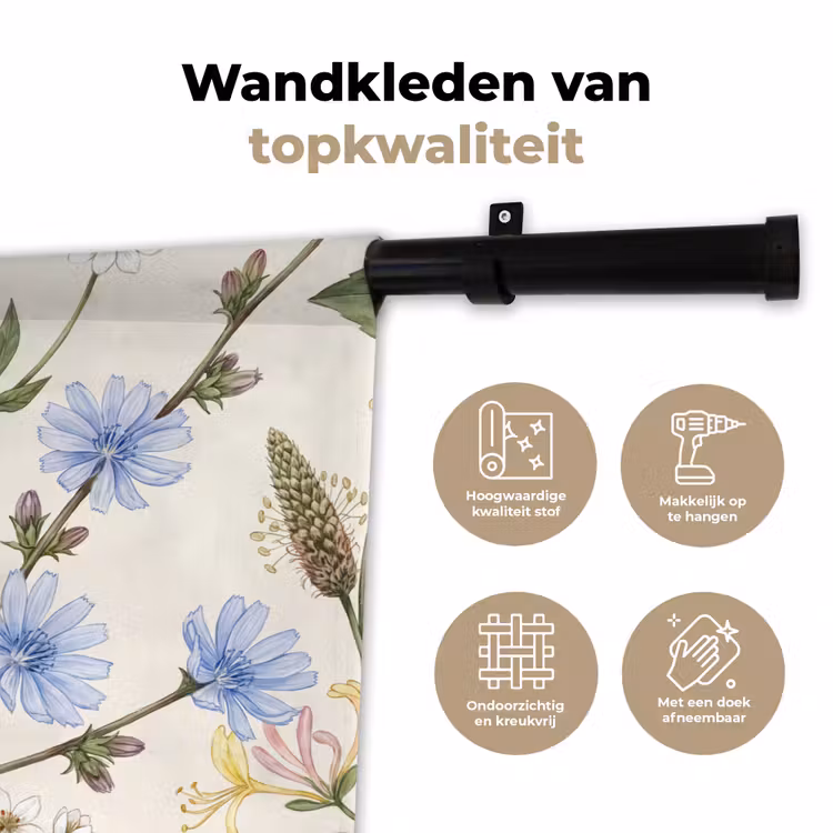 Wandkleed - Botanisch - Illustratie - Kleurrijk — 3