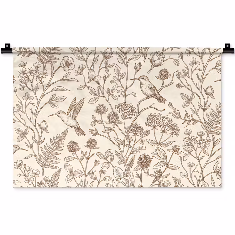 Wandkleed - Natuur - Vogels - Tekening — 1
