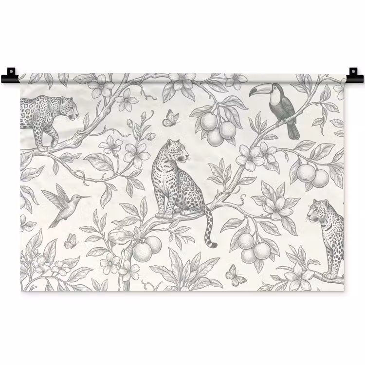 Wandkleed - Vogel - Natuur - Illustratie — 1
