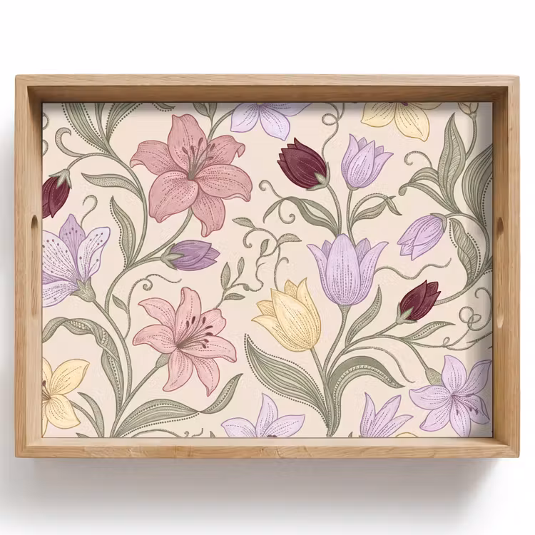 Dienblad - Bloemen - Illustratie - Botanisch — 1