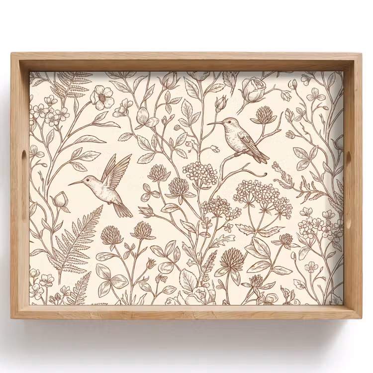 Dienblad - Natuur - Vogels - Tekening — 1