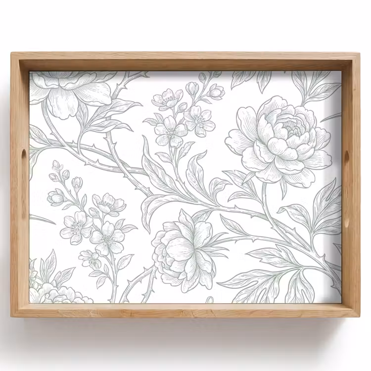 Dienblad - Vogel - Bloemen - Natuur — 1