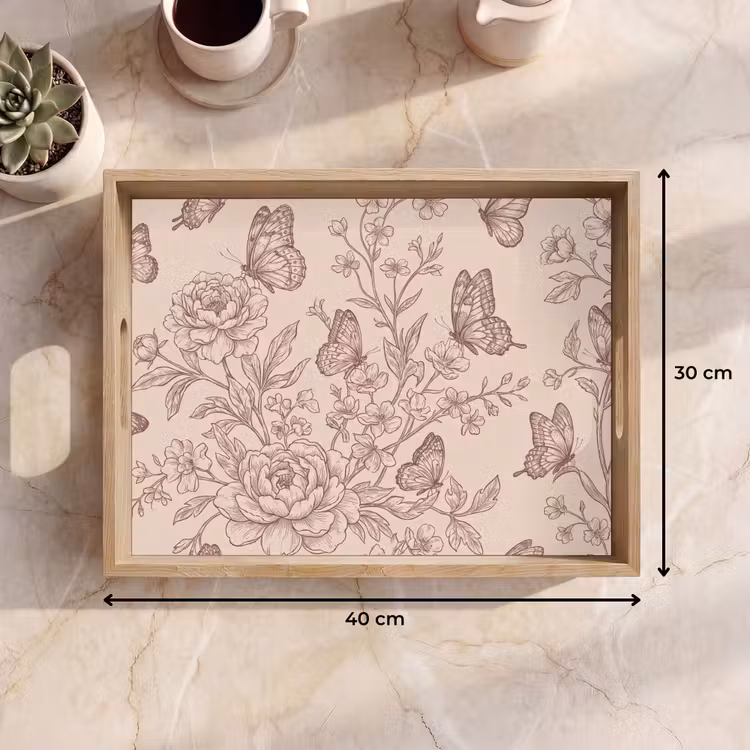 Dienblad - Vlinder - Bloemen - Patroon — 9