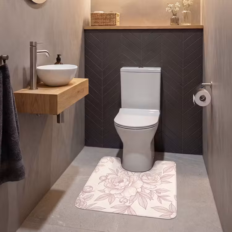 Wc Mat - Bloemen - Lijntekening - Botanisch — 2