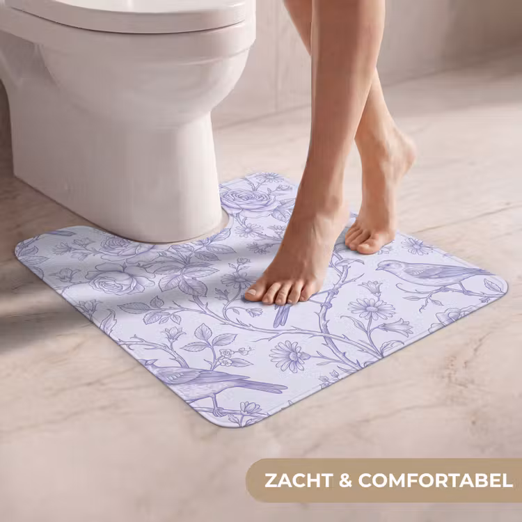 Wc Mat - Bloemen - Vogel - Tekening — 5