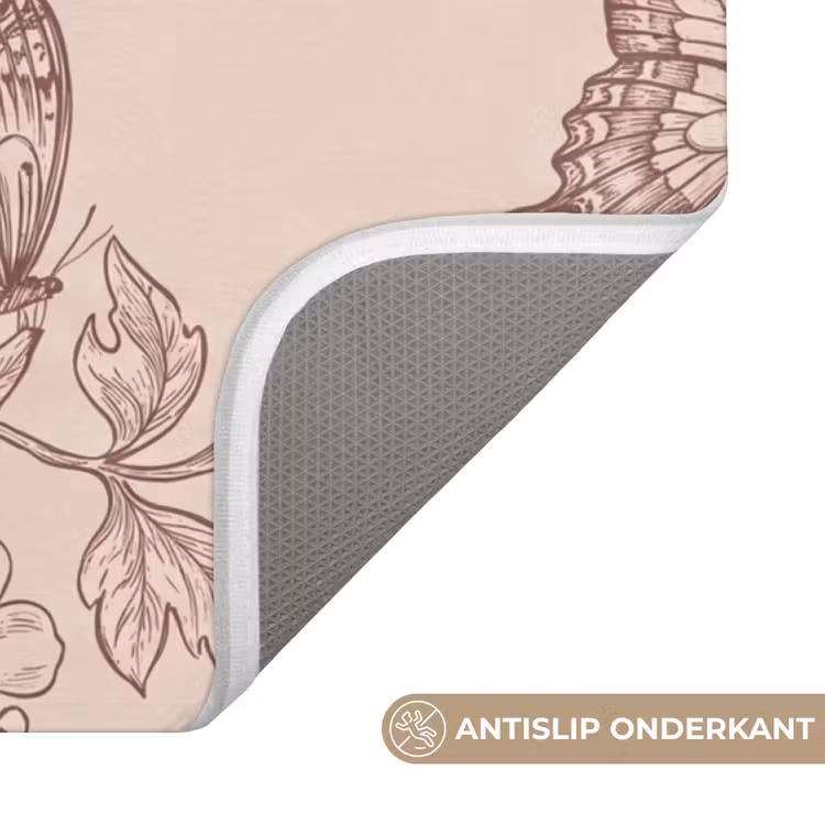 Wc Mat - Vlinder - Bloemen - Patroon — 4