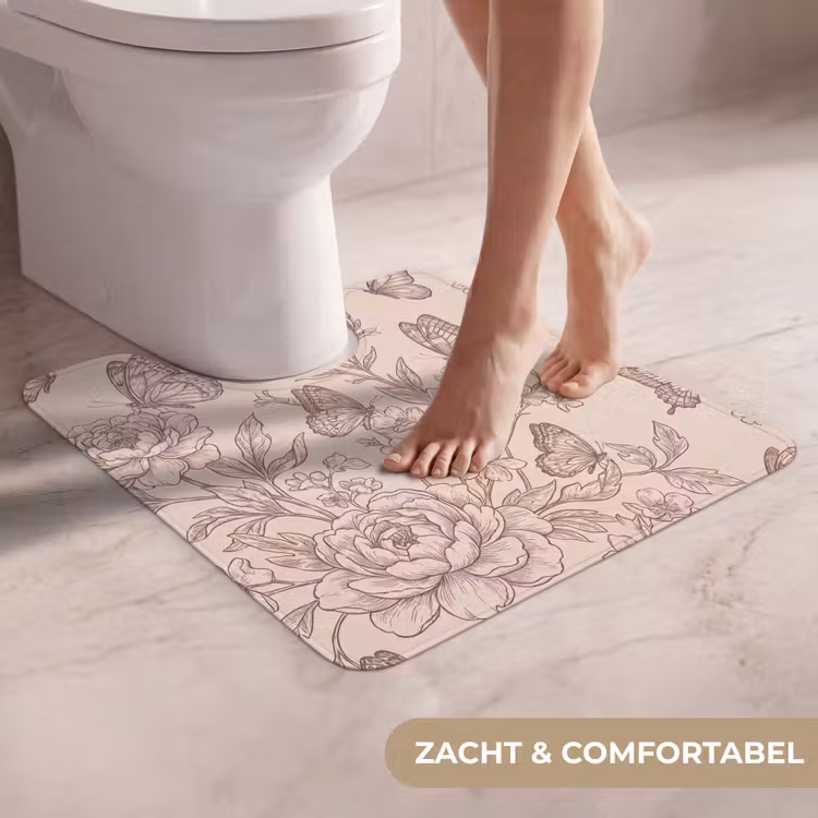Wc Mat - Vlinder - Bloemen - Patroon — 5
