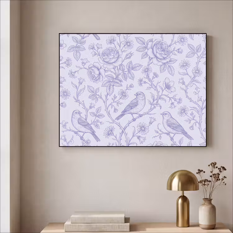 Art Frame - Bloemen - Vogel - Tekening — 5