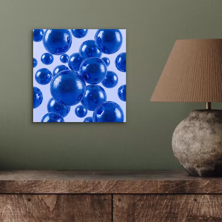 Aluminium schilderij - Blauwe disco bal — 3