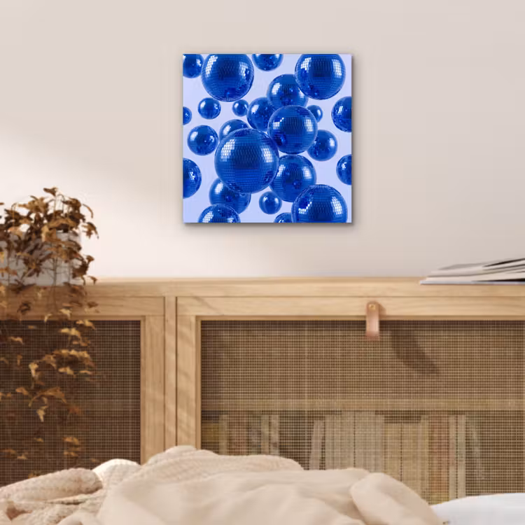 Aluminium schilderij - Blauwe disco bal — 4