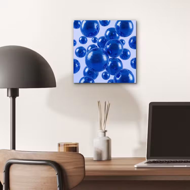 Aluminium schilderij - Blauwe disco bal — 6