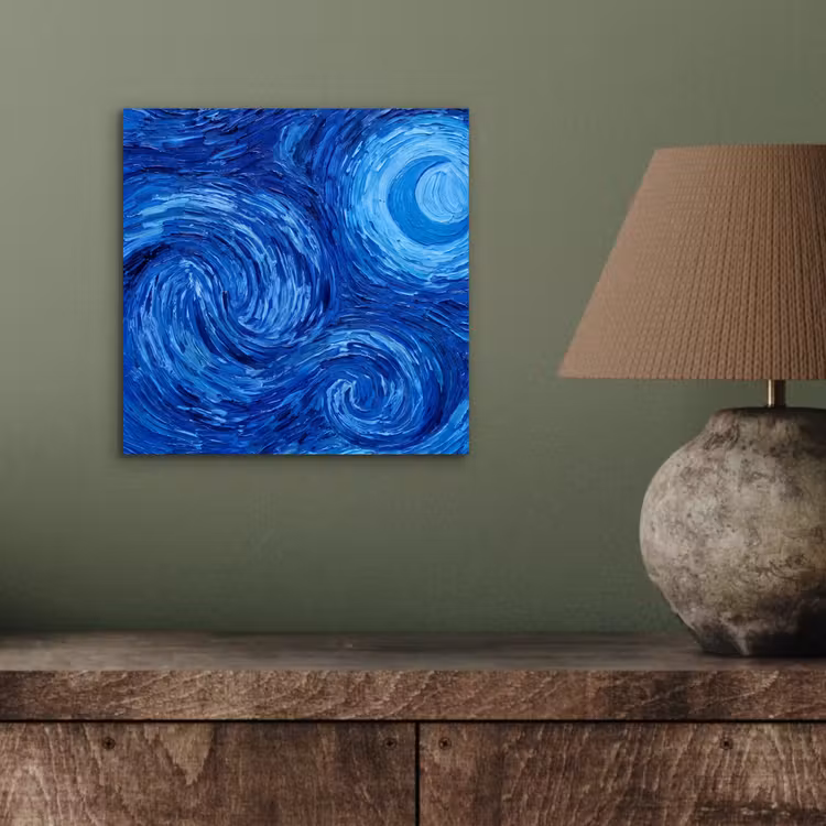 Aluminium schilderij - Wervelingen - Blauw - Modern — 3