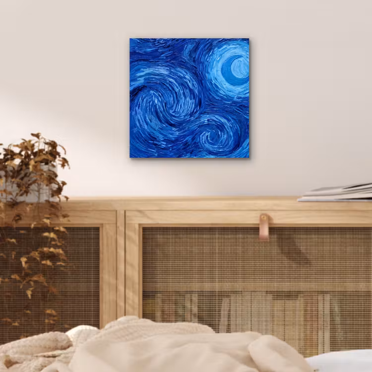 Aluminium schilderij - Wervelingen - Blauw - Modern — 4