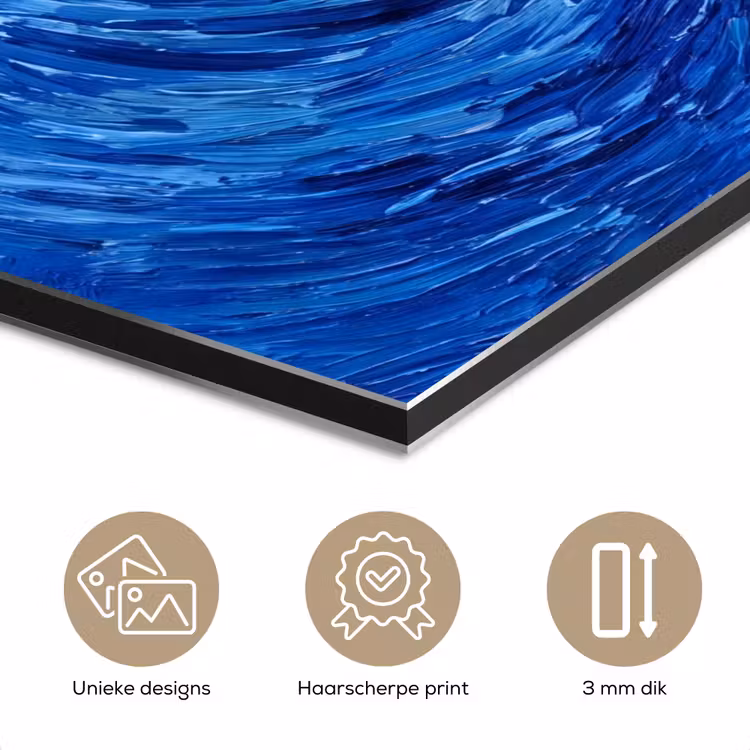 Aluminium schilderij - Wervelingen - Blauw - Modern — 7