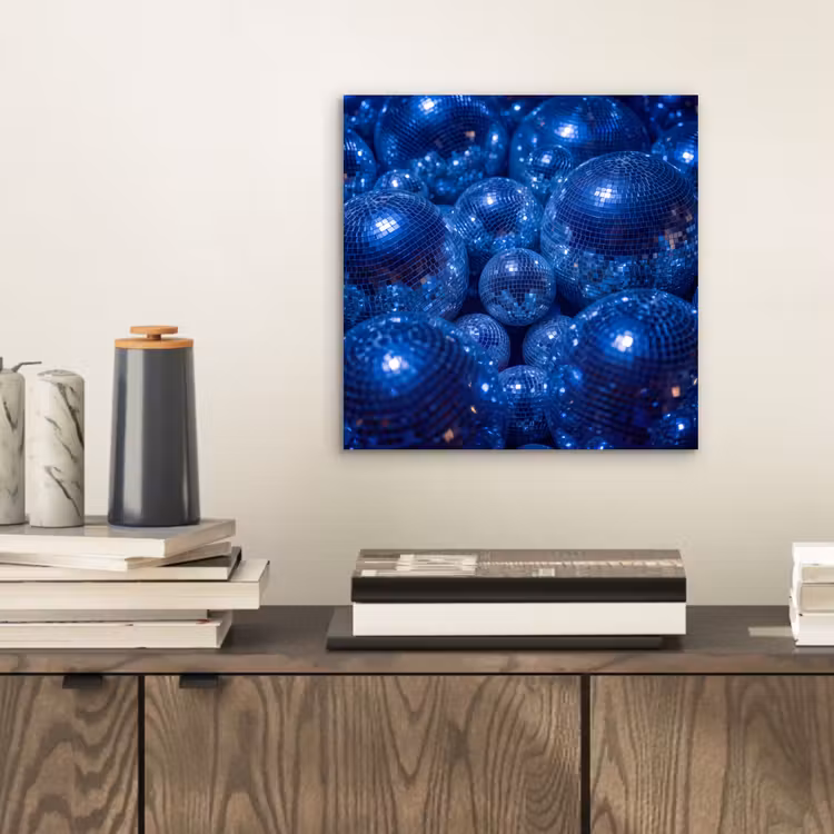 Aluminium schilderij - Discobal - Feest - Blauw — 2