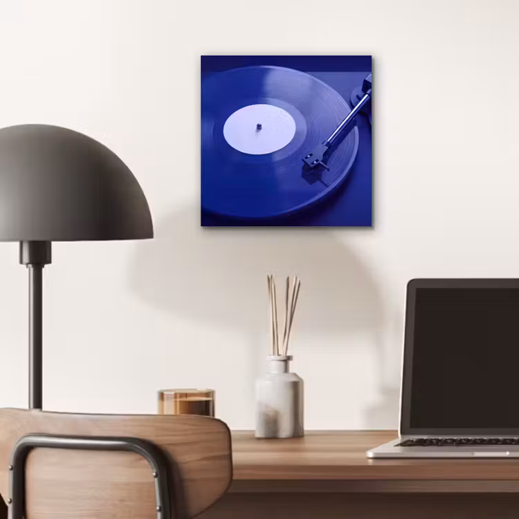 Aluminium schilderij - Platenspeler - Vinyl - Blauw — 6