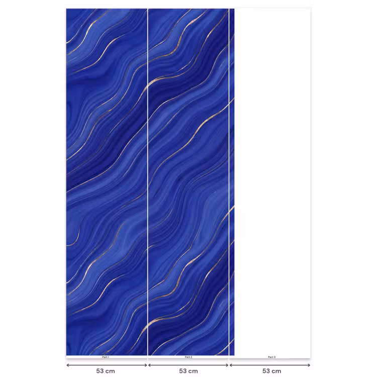 Behang - Abstract - Lijnen - Blauw β 6
