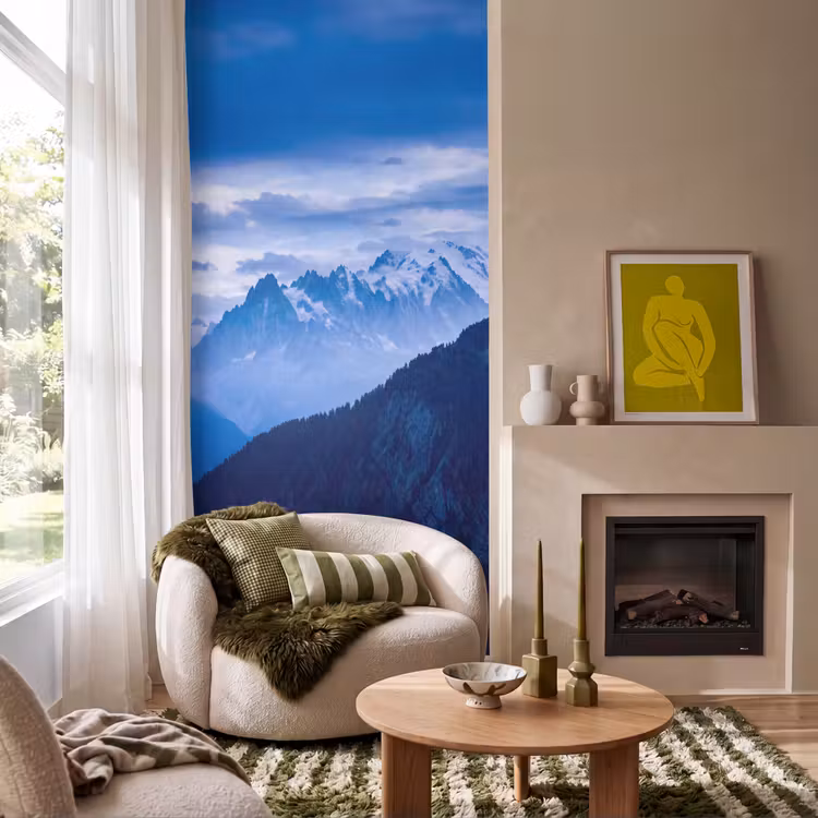 Behang - Bergen - Sneeuw - Blauw — 1
