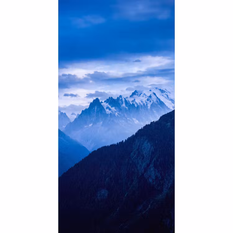 Behang - Bergen - Sneeuw - Blauw — 2