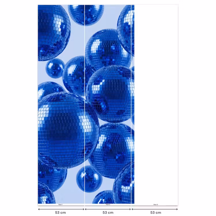 Behang - Blauwe disco bal β 6