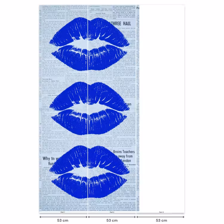 Behang - Blauwe lippen krant — 6